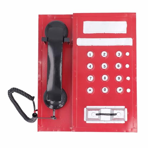 Dilwe Retro-Telefonmodell, Innovative Alte Telefonsimulation, Vintage-Telefonmodell-Dekor für Rollenspiele, Fotografie-Requisiten, Heimdekoration (Rot) von Dilwe