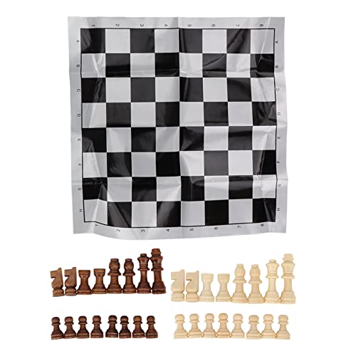 Schachfiguren, Schachfiguren aus Holz mit 2,17 Zoll Gro?en Schachfiguren aus Holz mit Kunststofffolie, Schachbrett f¨¹r Erwachsene und Kinderchinese chess von Dilwe
