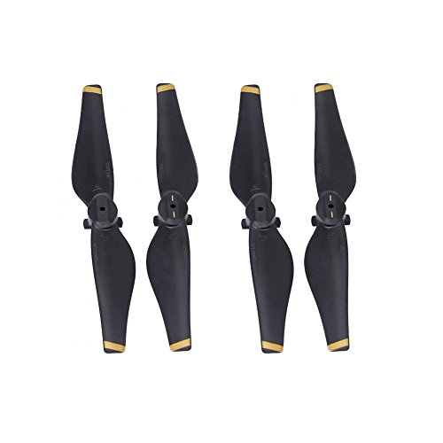 Dilwe Schnellwechsel-Propeller für DJI Mavic Air, 2X CCW Propeller + 2X CW Propeller - Kohlefaser Verbundstoff - Upgrade Propellers für Mavic Air, 2 Paare (Gold Stripe) von Dilwe