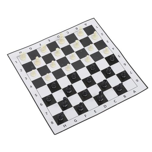Dilwe Tragbares Reiseschach -Set 13 Zoll, Plastik 32 -teiliges Internationale Schach mit Kompaktem Schachbrett für Desktop -Spiele von Dilwe
