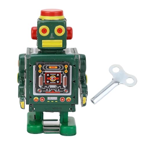 Dilwe Vintage Metall Zinn Wind -up Roboter, Handgefertigte Bücherregal Figuirine Dekor für Kinder Erwachsene (Green) von Dilwe