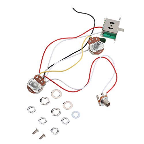 E-Gitarren Kabelbaum Set, Metallkabelbaum Prewired Kit 3-Wege Schalter Töpfe Set E-Gitarren Kabelbaum Set, Metallkabelbaum Prewired Kit 3-Wege Schalter Töpfe Set von Dilwe