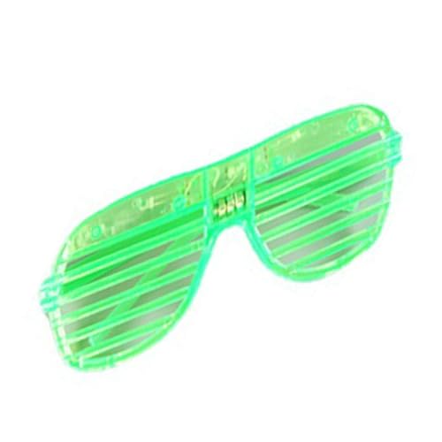 Leuchtende Brille,Glow-Brille, Leuchtet Im Dunkeln, LED-Brille, Multifunktionale Shutter-Shades-Brille für Halloween-Party (GREEN) von Dilwe