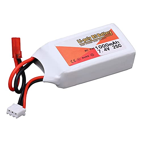 Dilwe Lipo Akku, 7.4V 1000mAh 25C Li Polymer Lipo Akku JST Plug Lipo Akku für RC Cars Boats Helicopter RC Car Part von Dilwe
