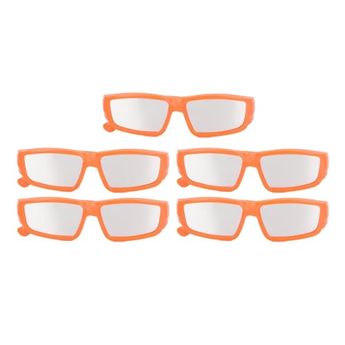 Professionelle 5-teilige Sonnenfinsternis-Brille, Sichere Sonnenbrille aus Kunststoff für Teenager und Erwachsene mit Fortschrittlichen Filtern (Orange) von Dilwe