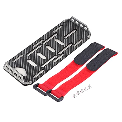 RC Auto Batterieplatte, Kohlefaser Batterie Montageplatte mit Krawatte Kompatibel für 1/10 Hsp Redcat Rc 4wd Axial scx10 D90 HPI Batterie von Dilwe