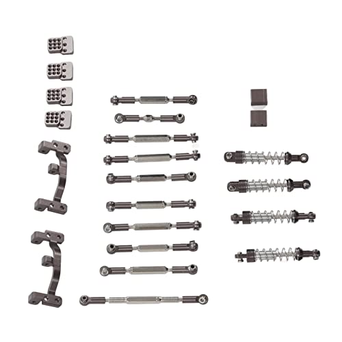 RC-Auto-Ersatzteil-Kit, RC-Auto-Zugstangen-Kit aus Aluminiumlegierung, Upgrade-Ersatzteile, Kompatibel für WPL C24 C14 C14K C24K RC-Auto(Titan) von Dilwe