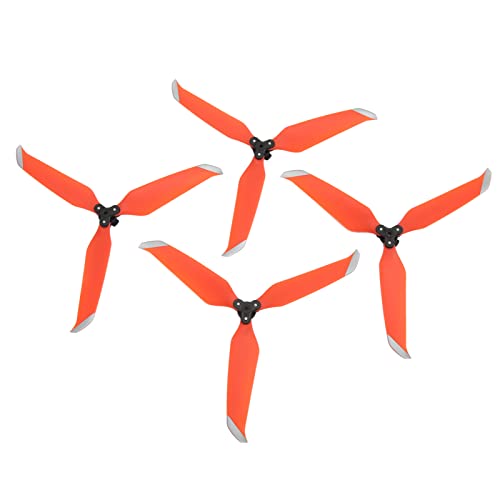 RC Drohnenpropeller, 4 STK. 3-Blatt-Propeller Geräuscharmer Schnelldemontage-Ersatzteil für Air 2, Air 2S(Oranger silberner Rand) von Dilwe