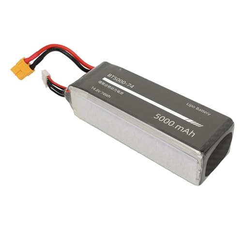 RC Drone Lipo Batterie, 4S 14,8 V 5000 MAh Lipo Batterie Überladung und Kurzschlussschutz für FW450 V3 RC Hubschrauber, 25 Minuten Flugzeit RC Drone Lipo Batterie, 4S 14,8 V 5000 MAh Lipo Batterie Überladung und Kurzschlussschutz für FW450 V3 RC Hubschrauber, 25 Minuten Flugzeit von Dilwe