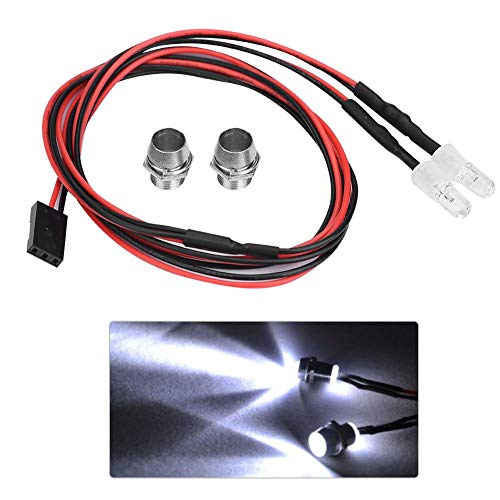 RC LED Licht Kits, 2PCS 5mm Scheinwerfer RC Zubehör LED Lichter für 1/10 Modell Drift Auto Fahrzeug(9# weißes Licht) von Dilwe