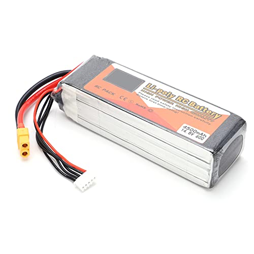 RC Lipo Akku, 14.8V 4500mAh 4S 60C Lithium Akku RC Lipo Akku für RC Auto Boot Flugzeug Drohnen RC Lipo Akku, 14.8V 4500mAh 4S 60C Lithium Akku RC Lipo Akku für RC Auto Boot Flugzeug Drohnen von Dilwe