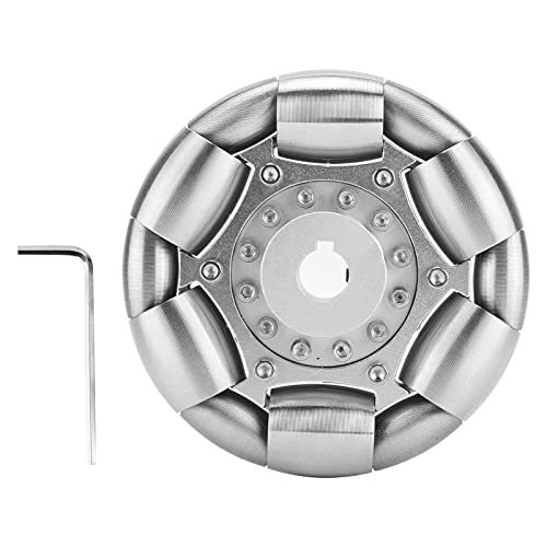 RC Omni Wheel, Edelstahl 100mm Langlebige Edelstahlrollen Omni Wheels mit Schraubenschlüssel Kompatibel für Ball Balance Ballbot 14183 von Dilwe