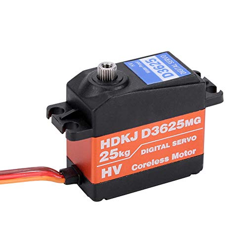 RC Servo, 1/10 1/8 Wasserdichte High Speed Drehmoment 25 KG Metall Getriebe Digital RC Servo Motor für RC Offroad Rennwagen von Dilwe