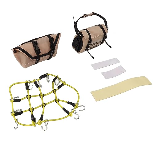 RC Simulation Dekoration Set, RC Simulation Dekoration Zubehör Dach Gepäcknetz Gepäcktasche für Traxxas 1/18 TRX4M (Gelb) von Dilwe