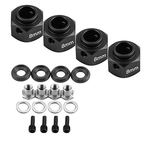 Dilwe RC Car Widen Adapter, Metall 8mm Felgenverbreiterungssatz für TRAXXAS D90 SCX10 1/10(Schwarz) von Dilwe