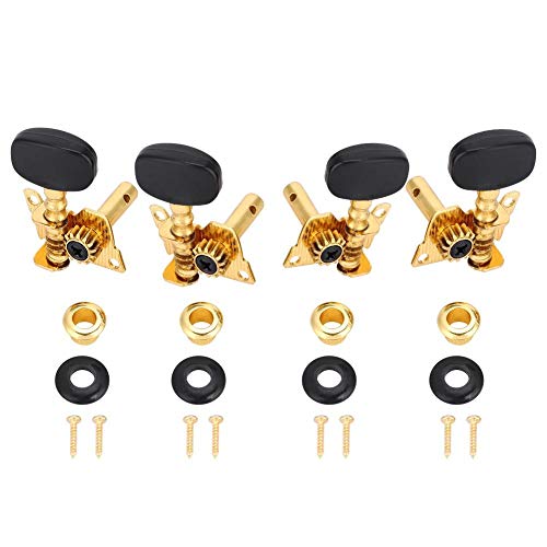 Ukulele Stimmwirbel, 2L2R Black Button Gold Bady Klassischen Stil Ukulele Stimmwirbel Mechaniken für Ukulele DIY, Spielzubehör von Dilwe
