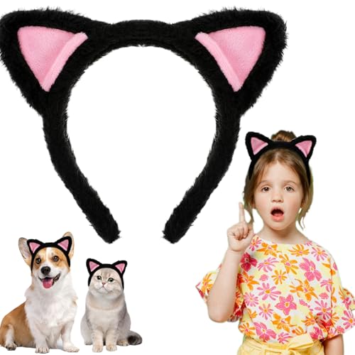 Dimeho Cute Katzenohren Haarband, Katzenohr Stirnbänder Süßes Plüsch Stirnband mit Weichen Ohren, Flauschige Kätzchen Kopfbedeckung Rosa Innenohren Haarband Weihnachten Karneval Cosplay Katzenkostüm Dimeho Cute Katzenohren Haarband, Katzenohr Stirnbänder Süßes Plüsch Stirnband mit Weichen Ohren, Flauschige Kätzchen Kopfbedeckung Rosa Innenohren Haarband Weihnachten Karneval Cosplay Katzenkostüm von Dimeho