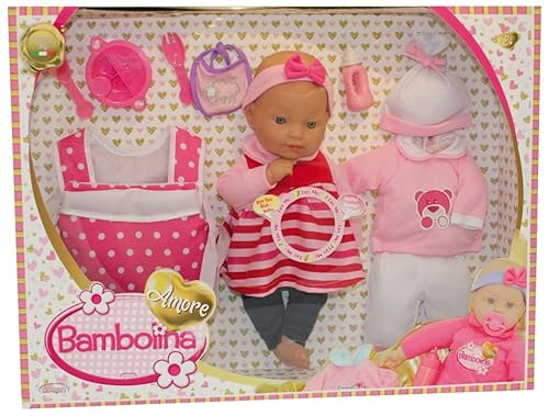 Dimian Puppe mit weichem Krper, Babylaute und Zubehr - Amore - 40 cm von Dimian