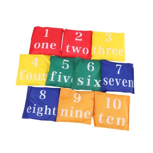 DimyFew 10 Stück Bohnensäcke, Kinder werfen Cornhole Bohnensäcke Karnevalsspielzeug, Oxford Stoff Kinder Spielzeug Hand werfen Spiel für Erwachsene von DimyFew