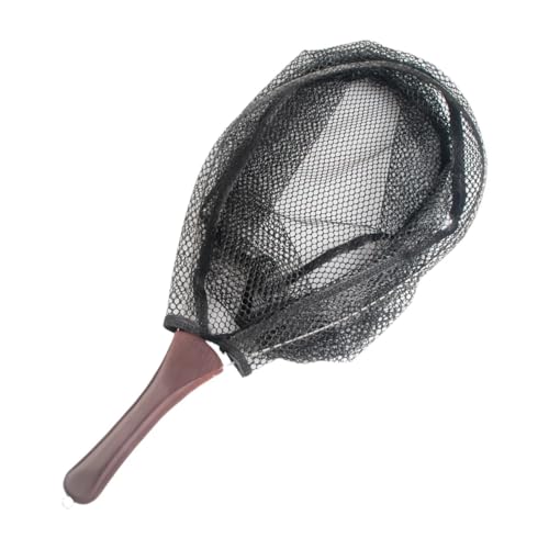 DimyFew Angelnetz für Teich und Outdoor-Sport, faltbares Fischnetz mit Griff, Schwarz von DimyFew