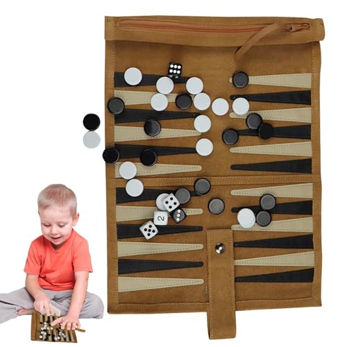 Backgammon Game Set - Backgammon Dice Game, Brettspielset | Traditionelles -Spiel Mit Wunderschön Handgenähten Details Für Erwachsene Und Kinder, 13,39 X 10,24 Zoll von Dinchaakuarry
