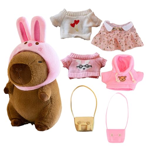 Dinchaakuarry Capybara Stuffed Toy - Accessories for Girl Boy Birthday, Dressing Toy for Girls and Boys | Capybaras Costume, Homes Accessories Decoration Toys, Cuddly Soft Collectable, Creative Plush von Dinchaakuarry