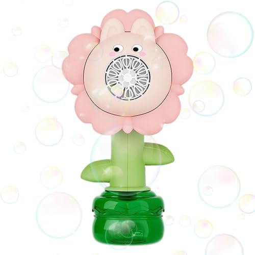 Dinchaakuarry Flower Burble Blower – Automatic Bubble Maker, Colorful Light-Up Bubble Machine | Wiederaufladbares Seifenblasenspielzeug für Les, Gartenspiel im Freien, Sommerspaß für alle von Dinchaakuarry
