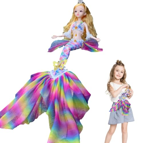 Dinchaakuarry Little Mermaid Doll Toy - Film -inspiriertes Fashion Doll Prinzessin | Bewegbare Klassische Meerjungfraupuppe für Kinder, Weihnachten, Kindertag, Geburtstag, Sammler -Prinzessin von Dinchaakuarry