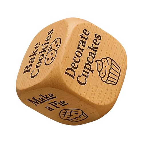 Dinchaakuarry Lustiger Backwürfel | Küchen Dessert Backen Gadget - 6-seitige Entscheidungshilfe und lustiger Backwürfel - für Erwachsene Paare Jugendliche Familienfeiern Partys Heimbacken von Dinchaakuarry