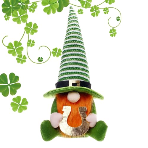 Dinchaakuarry St. Patricks Day Gnomes - GNOME St. Patricks Day, grüne Kobold gesichtsloser Shamrock Stufe Tray Decor, skandinavisches Nisse -Festival Elf für St.Patrick's Day Home Party Supplies von Dinchaakuarry