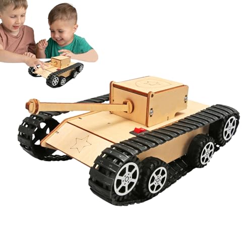 Dinchaakuarry Tankbau-Spielzeug, DIY-Tankfahrzeug-Set, Robotermodell aus mit elektrischen Komponenten | praktisches wissenschaftliches Projekt, Lernspielzeug von Dinchaakuarry