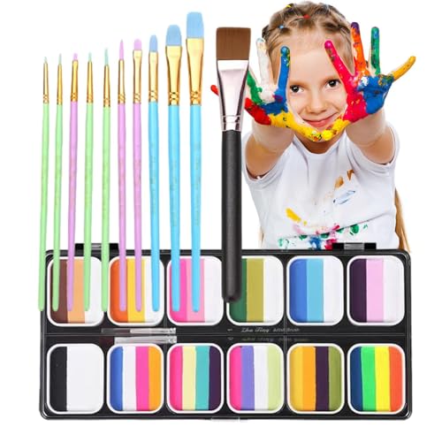 Gesichts-Make-up-Set, Festival, Gesichtsbemalung, Gesichtsbemalung, Gesichtsbemalung, Gesichtsbemalung, auf Wasserbasis, sichere Gesichtsbemalung, langlebig, einfach zu verwenden von Dinchaakuarry
