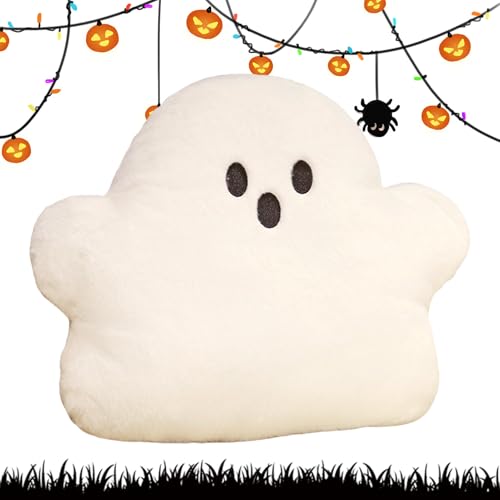 Ghost Plüsch - süße gruselige Ghost Decor Halloween Wurfkissen - Milch Flanellgefüllte -Wohnkultur, dekoratives weiches Kissen für Wohnzimmer Schlafzimmer Schlafsaal von Dinchaakuarry