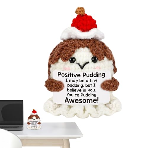 Häkelpudding mit positiver Unterstützung, flauschige Plüschpuppe, perfektes Geschenk mit ermutigenden Sätzen für Angstlinderung, Krankenschwestern, Lehrer und die Übergabe von Häkelpudding mit positiver Unterstützung, flauschige Plüschpuppe, perfektes Geschenk mit ermutigenden Sätzen für Angstlinderung, Krankenschwestern, Lehrer und die Übergabe von von Dinchaakuarry