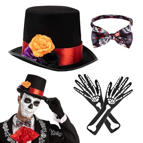 Herren Kostüm Zubehör für Halloween Cosplay,Tag der Costume - 3pcs Halloween Kostüme Cosplay Party,Rose Design Hüte für Männer Kostüme Männer einstellbar Herren Kostüm Zubehör für Halloween Cosplay,Tag der Costume - 3pcs Halloween Kostüme Cosplay Party,Rose Design Hüte für Männer Kostüme Männer einstellbar von Dinchaakuarry