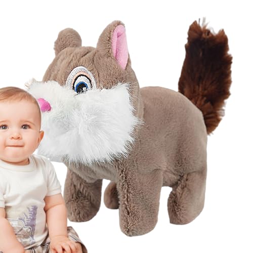 Interaktives Wanderspielzeug - Elektrisch Eichhörnchen Plüschspielzeug Für Kinder | Weich Gefüllte Tierpuppe Für Kleinkinder, , Mädchen, Bildungsgeburtstagsgeschenk, Vorschulkomfort, Talking Hau von Dinchaakuarry