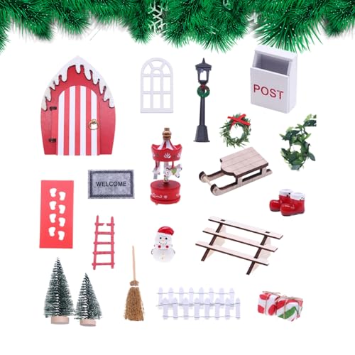 Miniatur-Weihnachtsszene – Puppenhaustür-Modell Im Maßstab 1:12, Weihnachtsdeko Aus Holz, Lebensechte Kunstbäume, Kreativ-Set Mit Detailreichem Design, Bezaubernde Tischdekoration Miniatur-Weihnachtsszene – Puppenhaustür-Modell Im Maßstab 1:12, Weihnachtsdeko Aus Holz, Lebensechte Kunstbäume, Kreativ-Set Mit Detailreichem Design, Bezaubernde Tischdekoration von Dinchaakuarry