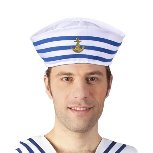 Seemannshatt Navy Kostüm - Erwachsene Marinekappe, Verstellbare Meereskopfbedeckung | Sea Captain Für Cosplay-Partys, Kostümhut-Accessoire Für Nautische Themen Für Dress-up-Events Und Retro-Outfit von Dinchaakuarry