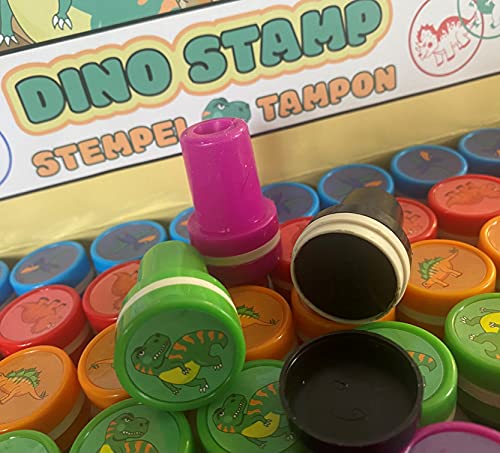10 Stempel * Dino & T-REX * als Mitgebsel für Kindergeburtstag oder Dinosaurier-Mottoparty | Perfekt zum basteln, malen, als Geschenk und Spiel für Kinder von Dino-Mitgebsel: