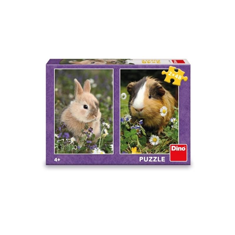 Dino 2 Puzzles - Bunny And Guinea Pig 48 Teile Puzzle Dino-38168 von Dino