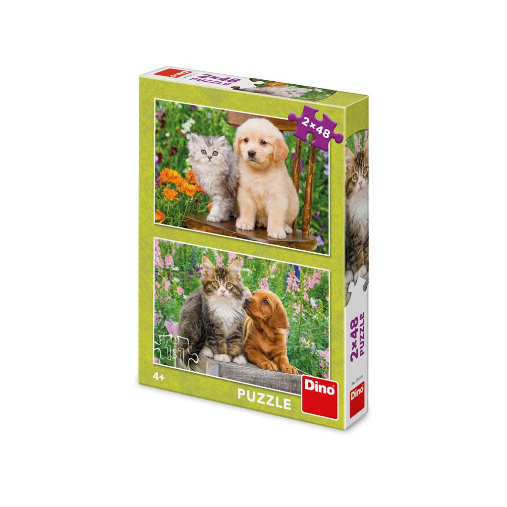 Dino 2 Puzzles - Hund und Katze im Garten 48 Teile Puzzle Dino-38172 Dino 2 Puzzles - Hund und Katze im Garten 48 Teile Puzzle Dino-38172 von Dino