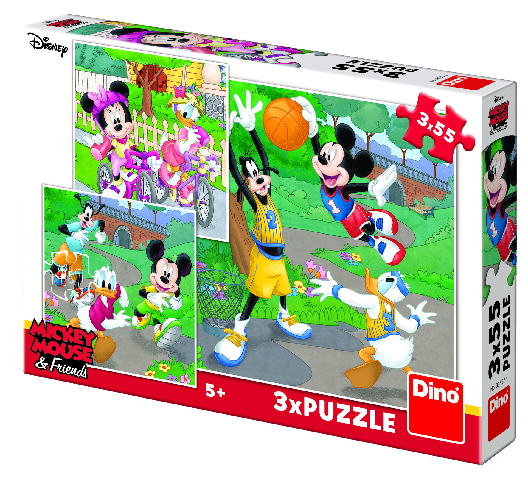 Dino 3 Puzzles - Mickey 55 Teile Puzzle Dino-33527 von Dino