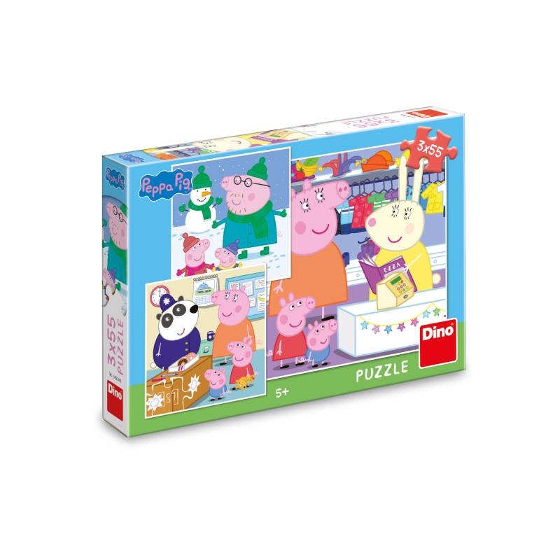 Dino 3 Puzzles - Peppa Wutz 55 Teile Puzzle Dino-33530 von Dino