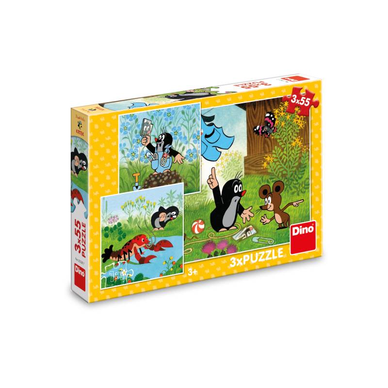 Dino 3 Puzzles - The Little Mole 55 Teile Puzzle Dino-33525 von Dino