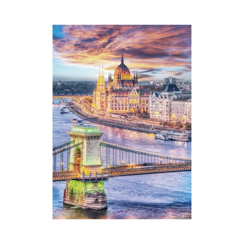 Dino Chain Bridge, Budapest, Hungary 1000 Teile Puzzle Dino-53328 von Dino