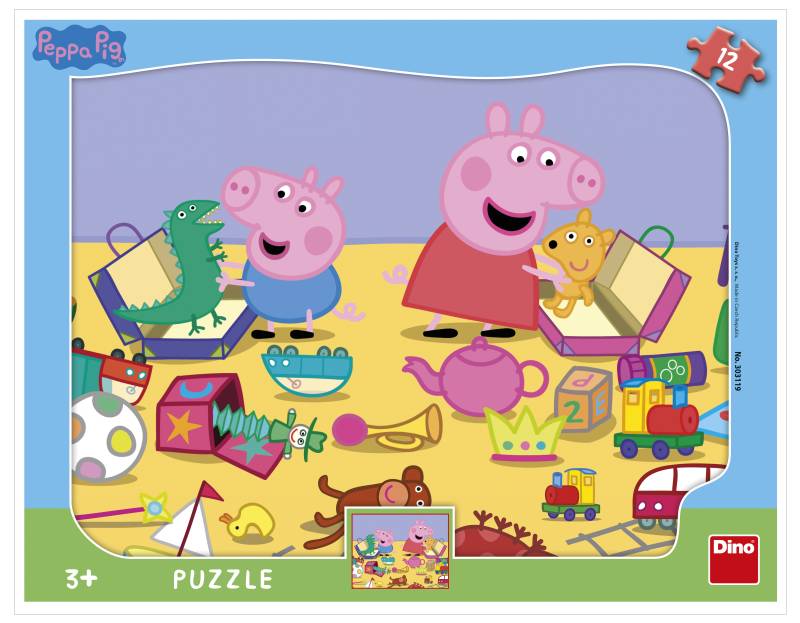 Dino Frame Puzzle - Peppa Pig 12 Teile Puzzle Dino-30311 von Dino