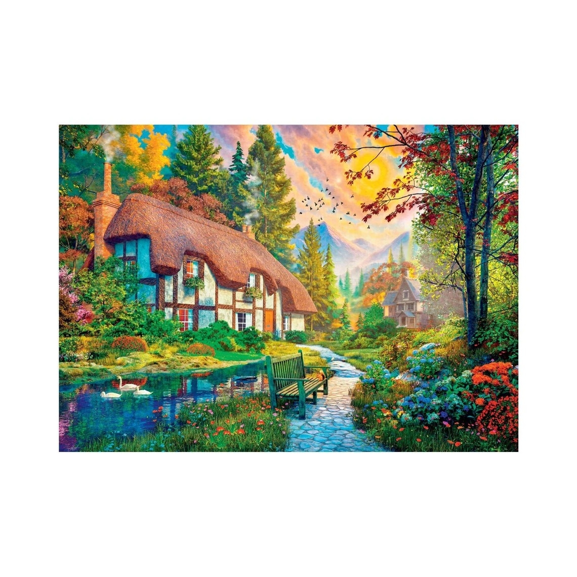 Dino House By The River 2000 Teile Puzzle Dino-56135 von Dino