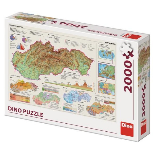 Dino Karte der Slowakei 2000 Teile Puzzle Dino-56120 von Dino