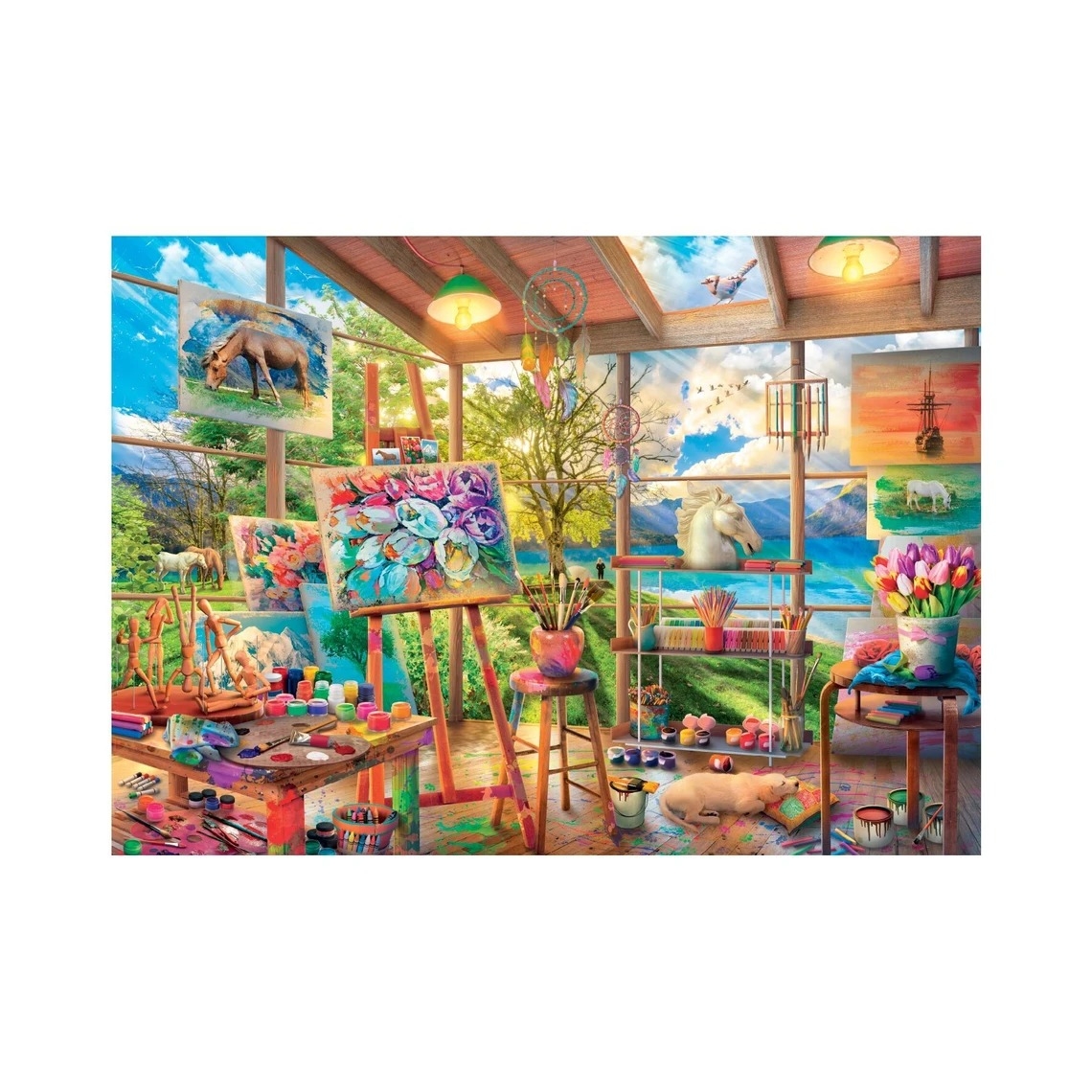 Dino Painting Studio 2000 Teile Puzzle Dino-56139 von Dino