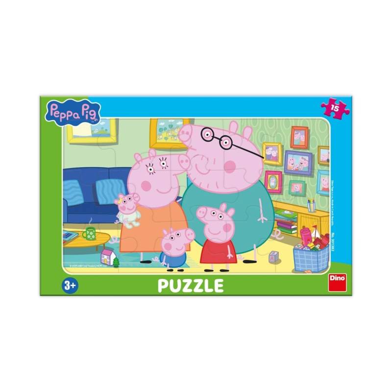 Dino Peppa Pig In Living Room 15 Teile Puzzle Dino-30138 von Dino